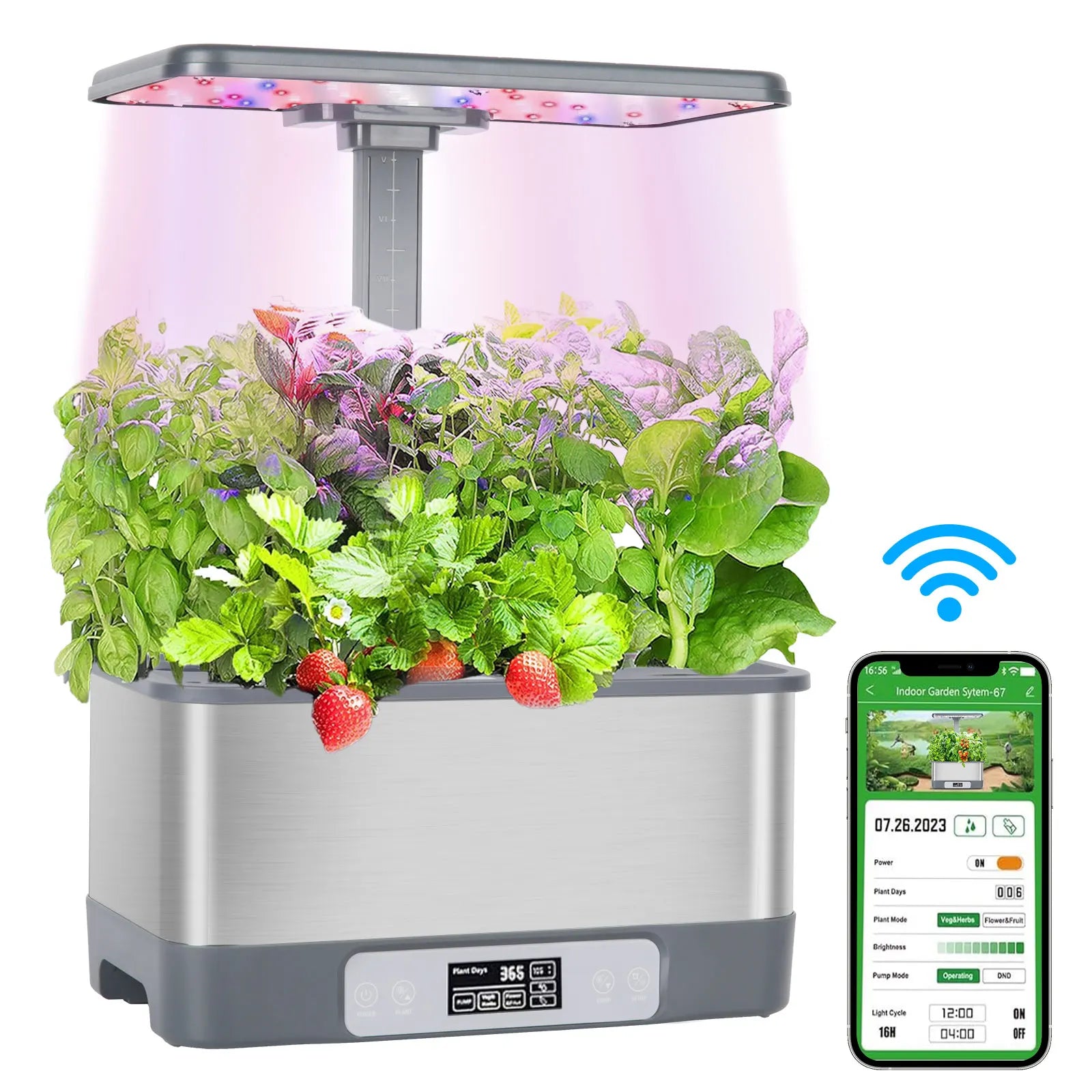 🌎 Smart Eco Hydroponic Garden – 8-Plant System with LED Light & Remote Control