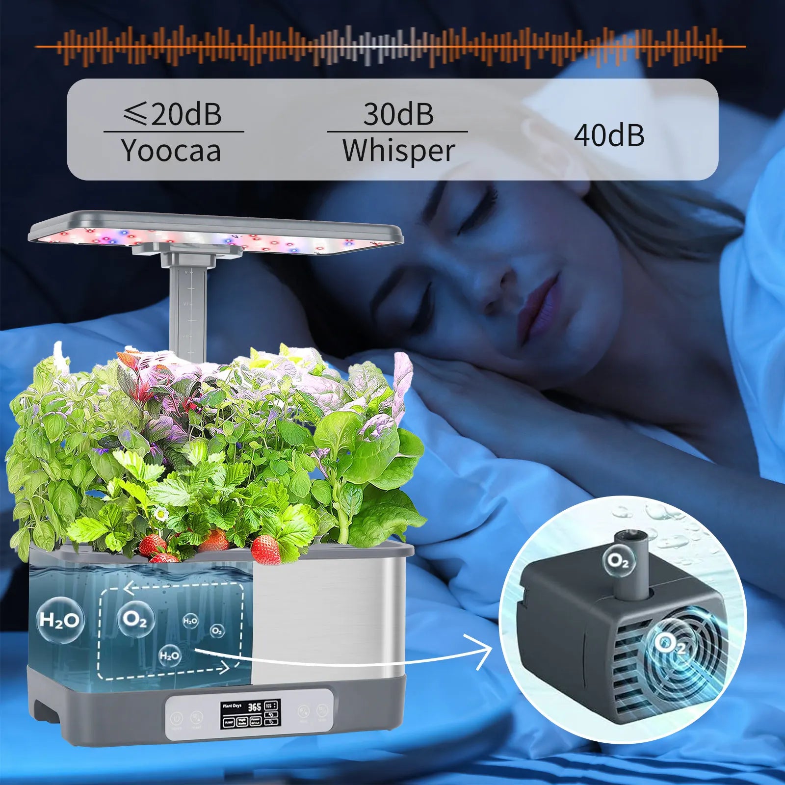 🌎 Smart Eco Hydroponic Garden – 8-Plant System with LED Light & Remote Control