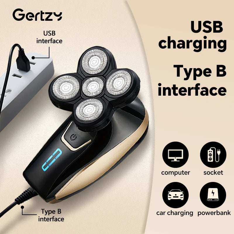 Men’s Smooth Shave Grooming Kit – 5-in-1 Rechargeable Head & Beard Trimmer