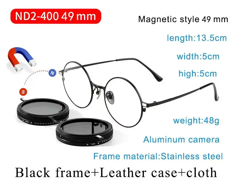 Retro ND9 Adjustable Dimming Polarized Sunglasses – Unisex UV400 Protection