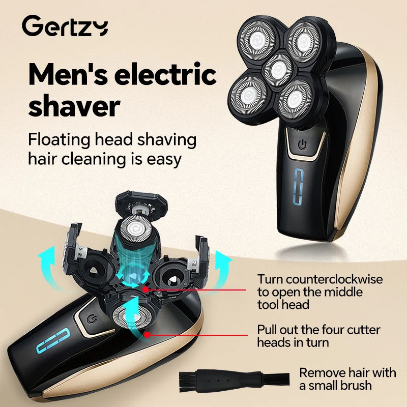 Men’s Smooth Shave Grooming Kit – 5-in-1 Rechargeable Head & Beard Trimmer