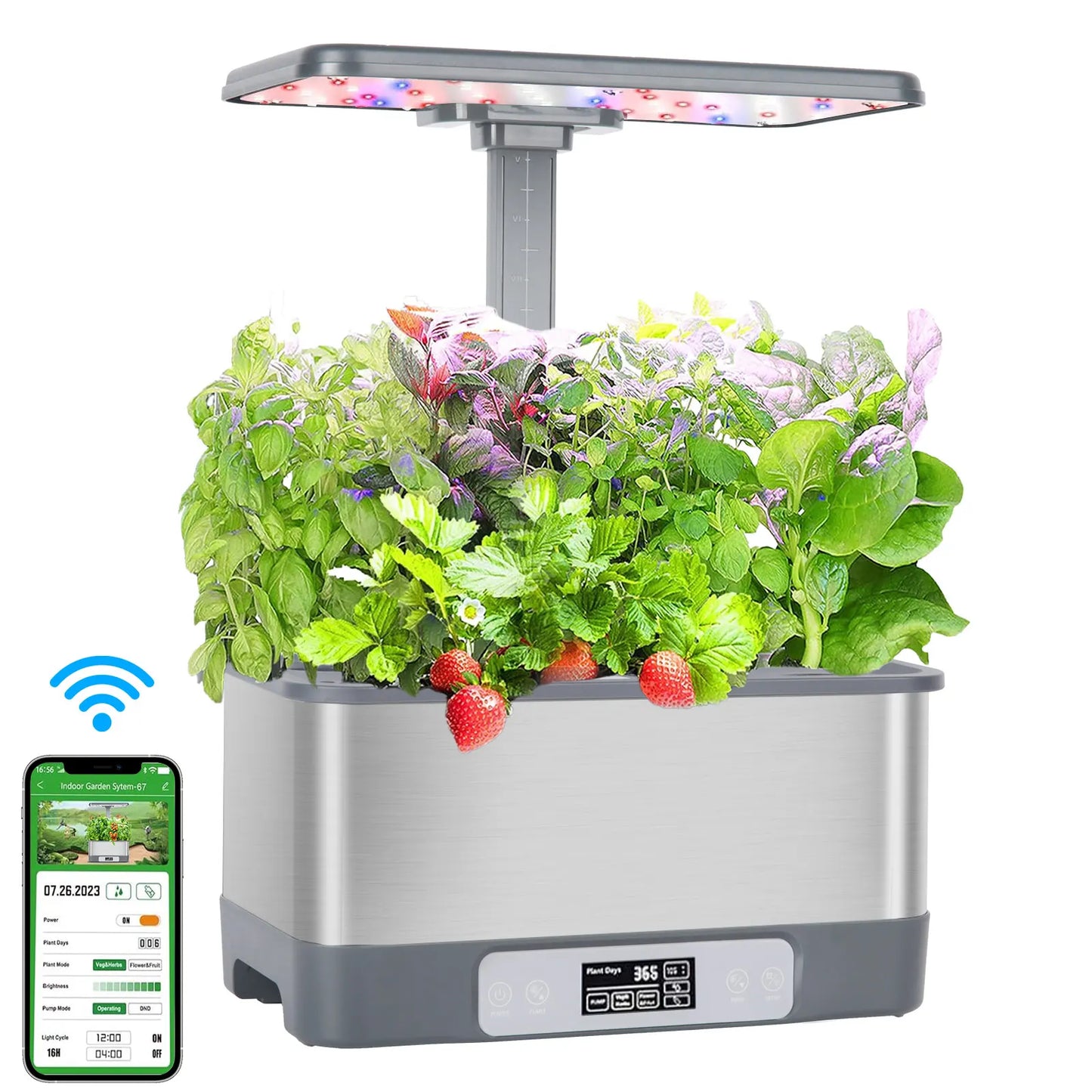 🌎 Smart Eco Hydroponic Garden – 8-Plant System with LED Light & Remote Control