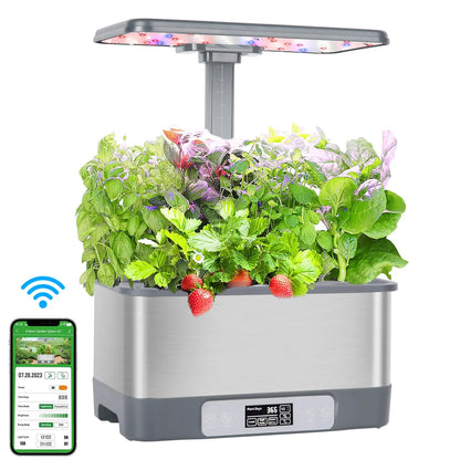 🌎 Smart Eco Hydroponic Garden – 8-Plant System with LED Light & Remote Control